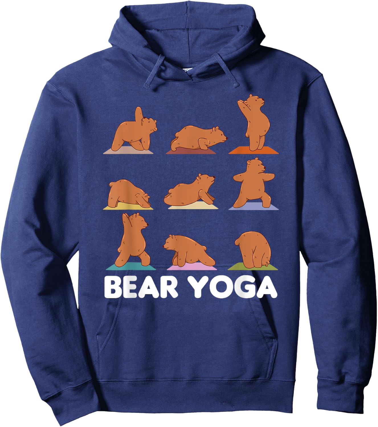Bear Yoga Cute Bears Doing Sport Bear Yoga Namaste Hoodie - Hoodie | Navy