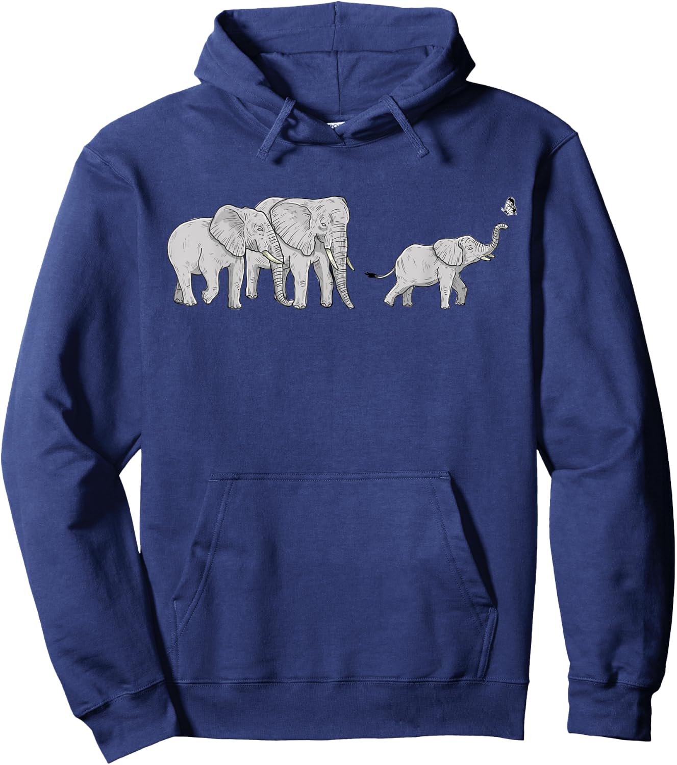 Cute Elephant Baby Butterfly Hoodie - Hoodie | Navy
