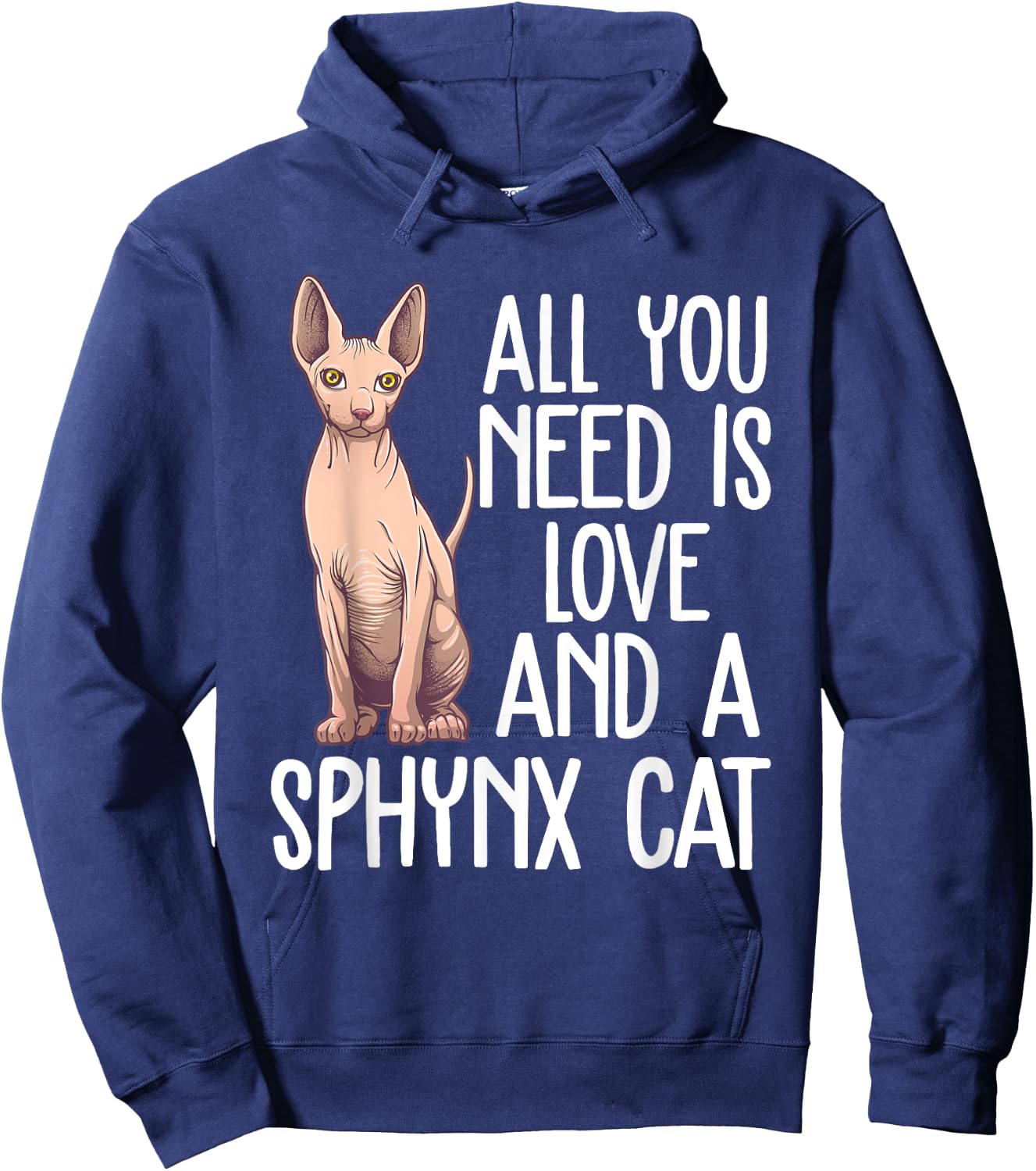 Funny Sphynx Cat Design Women Cat Lover Kitten Pet Hoodie - Hoodie | Navy