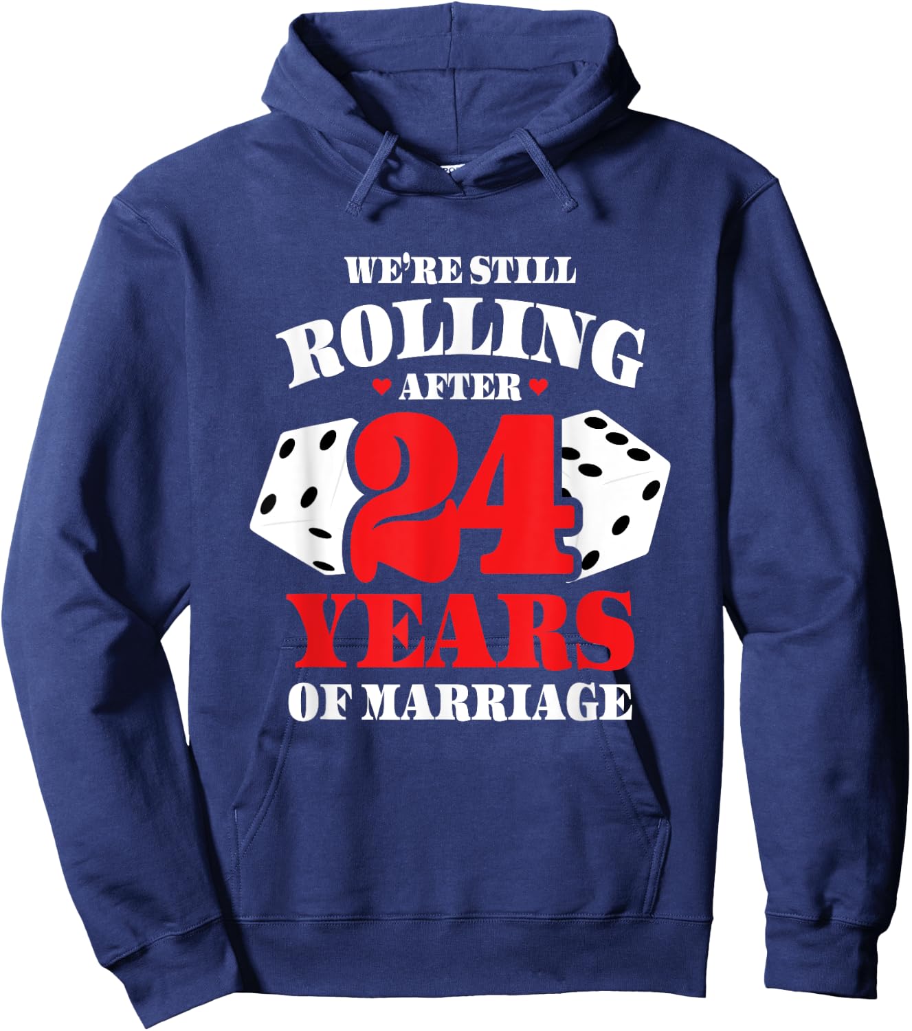 Couples Married 24 Years - Funny 24th Wedding Anniversary Hoodie - Hoodie | Navy