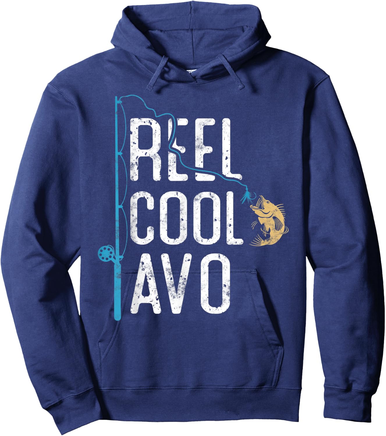 Reel Cool Avo vintage funny fishing rod gift Fisherman Avo Hoodie - Hoodie | Navy