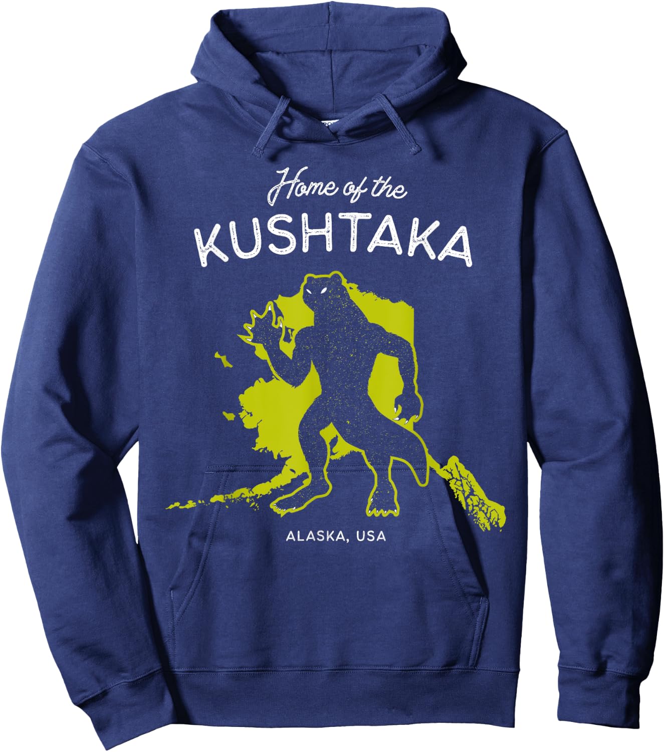 Home of the Kushtaka Otter Man - Alaska, USA Cryptid Hoodie - Hoodie | Navy