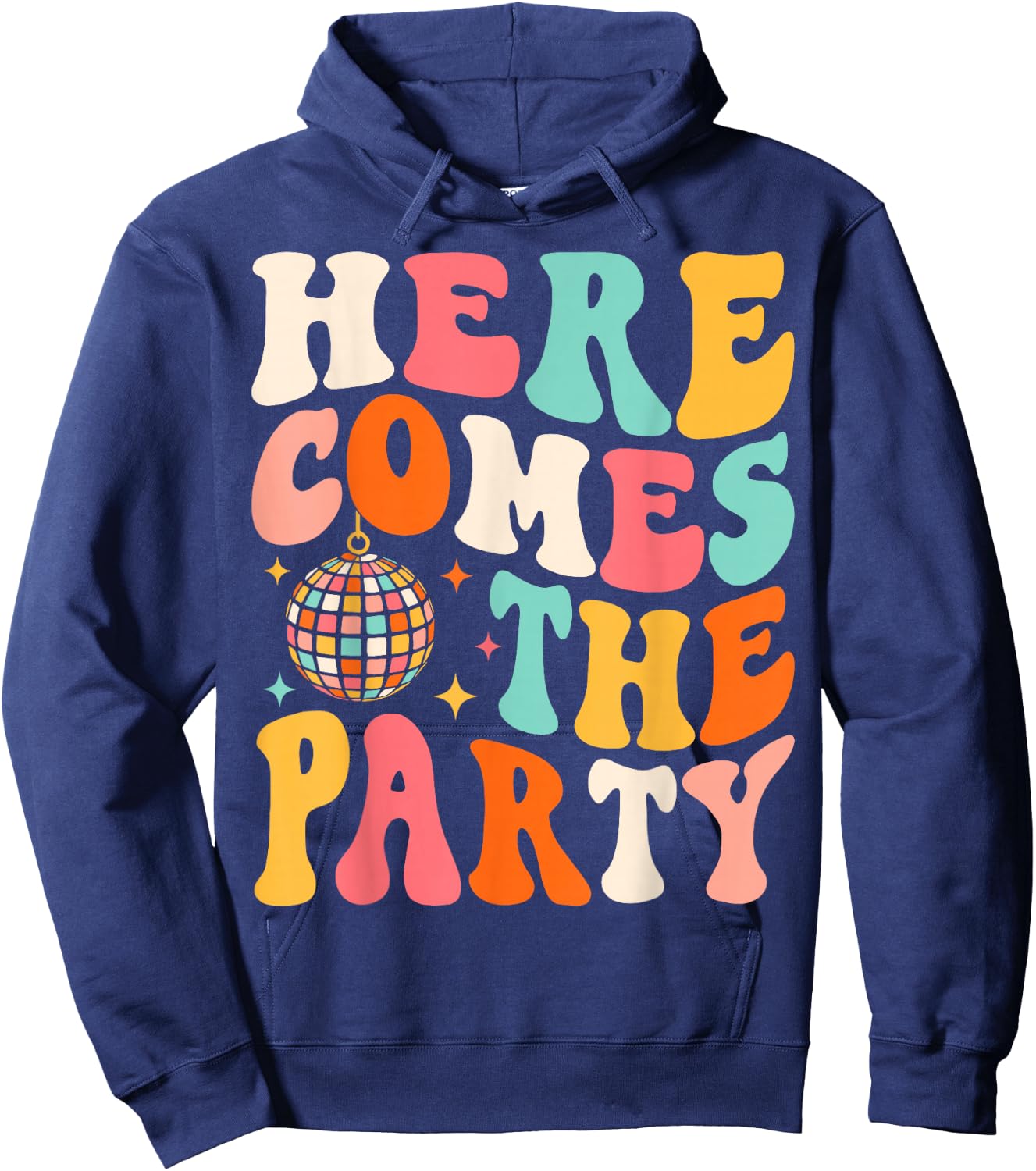 Here Come The Party Retro Bachelorette Bridal Party Wedding Hoodie - Hoodie | Navy
