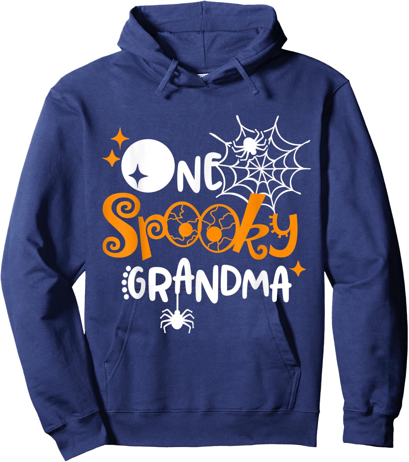 One Spooky Grandma Funny Halloween Bats Spider Web Hoodie - Hoodie | Navy