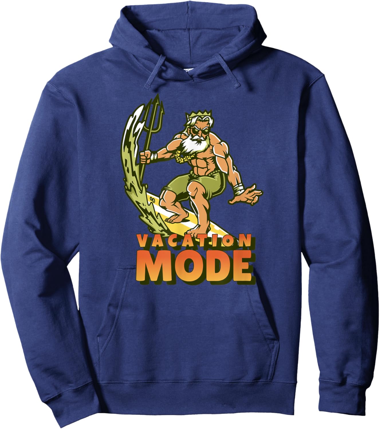 Hawaiian Zeus Hawaii Vacation Mode Greek Mythology God Surf Hoodie - Hoodie | Navy