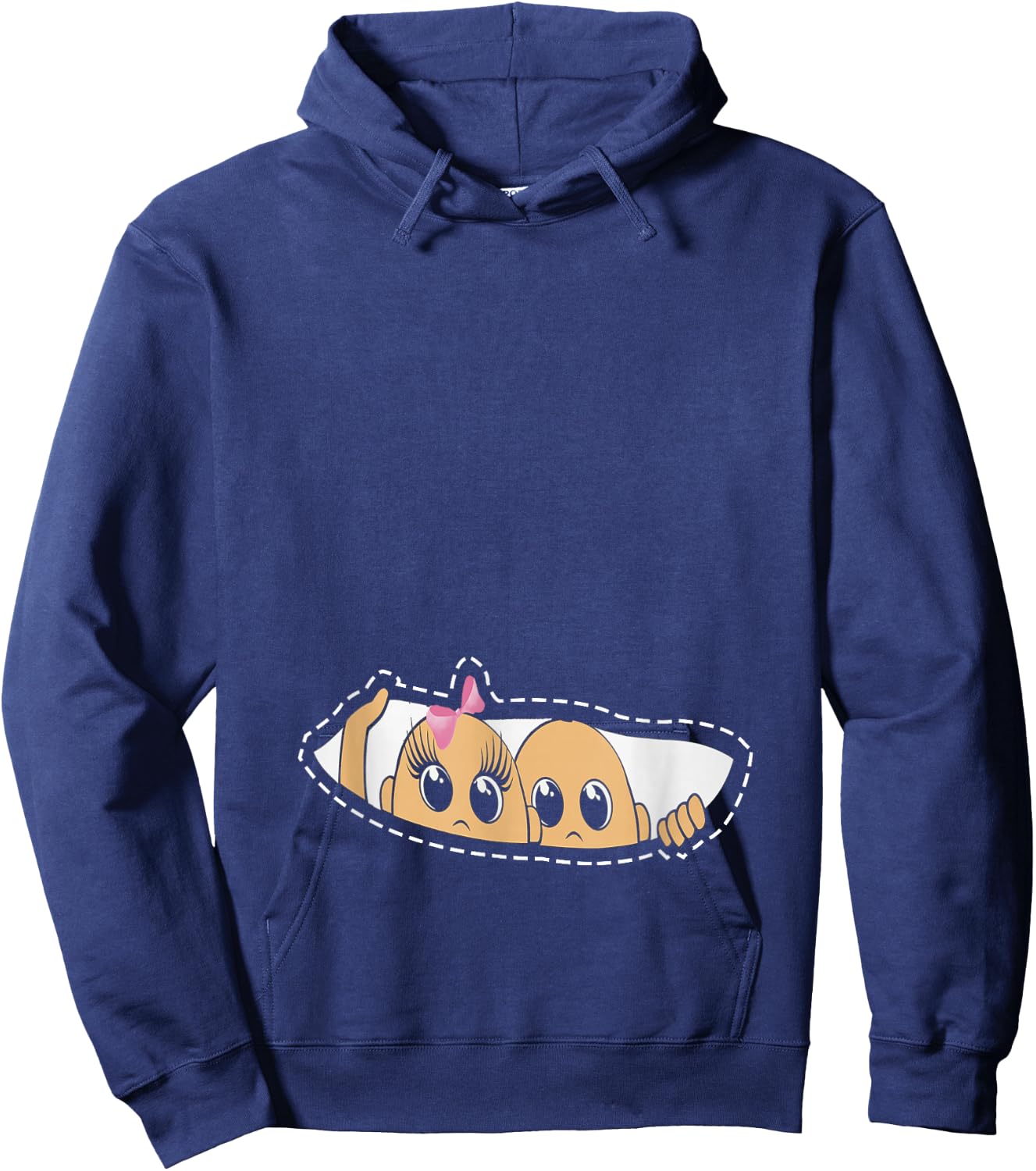 Twin Pregnancy Peeking Boy And Girl Mom To Be Gifts Hoodie - Hoodie | Navy