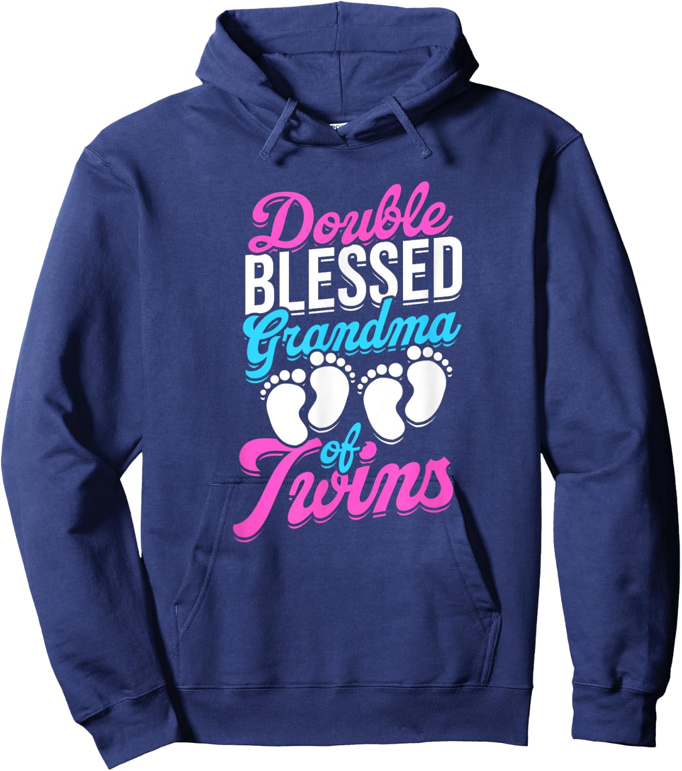 Double blessed grandma of twins - Family Spoiling Grandma Hoodie - Hoodie | Navy