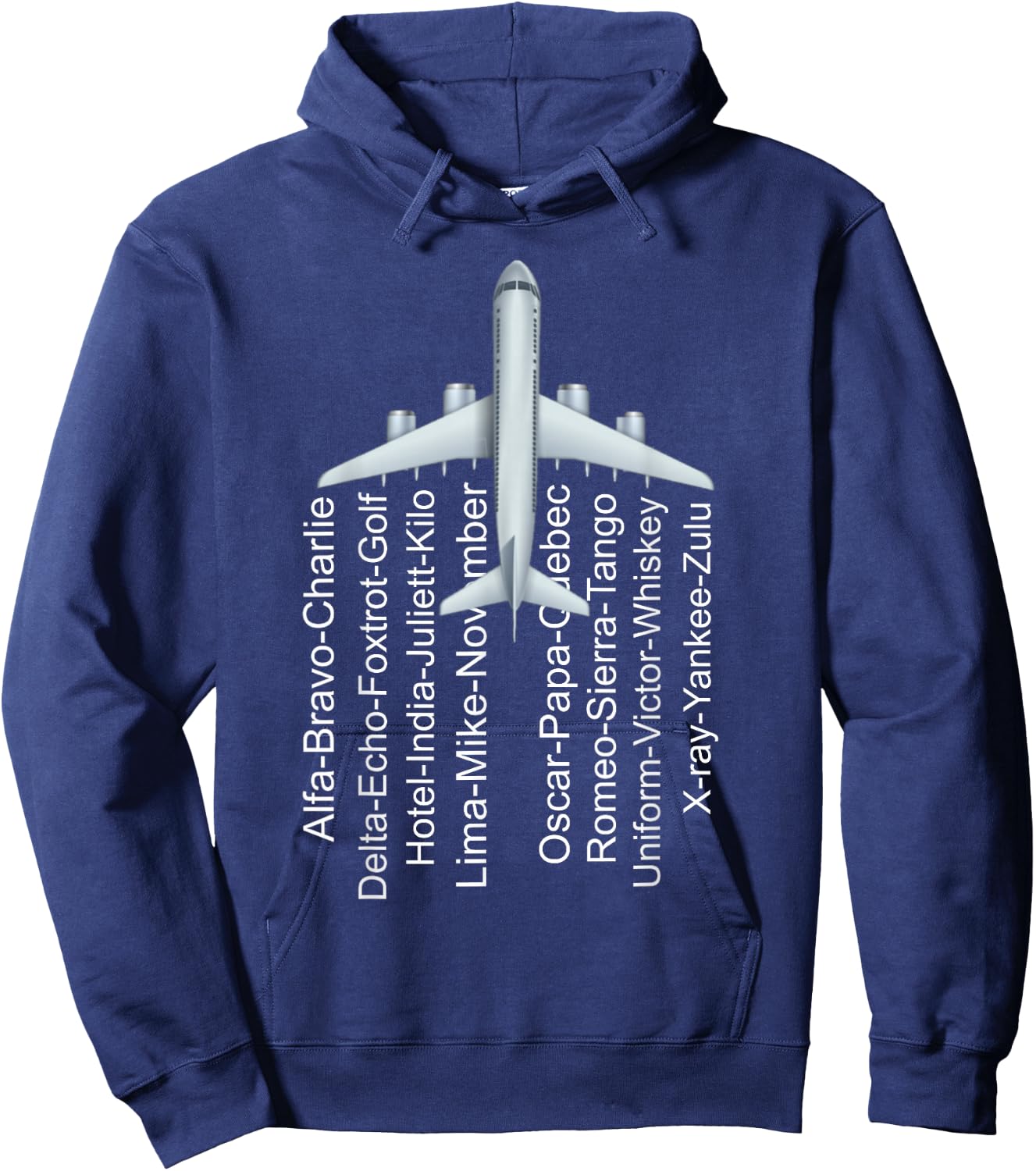 Phonetic Alphabet Pilot Airplane Funny Gift Plane Letters Hoodie - Hoodie | Navy