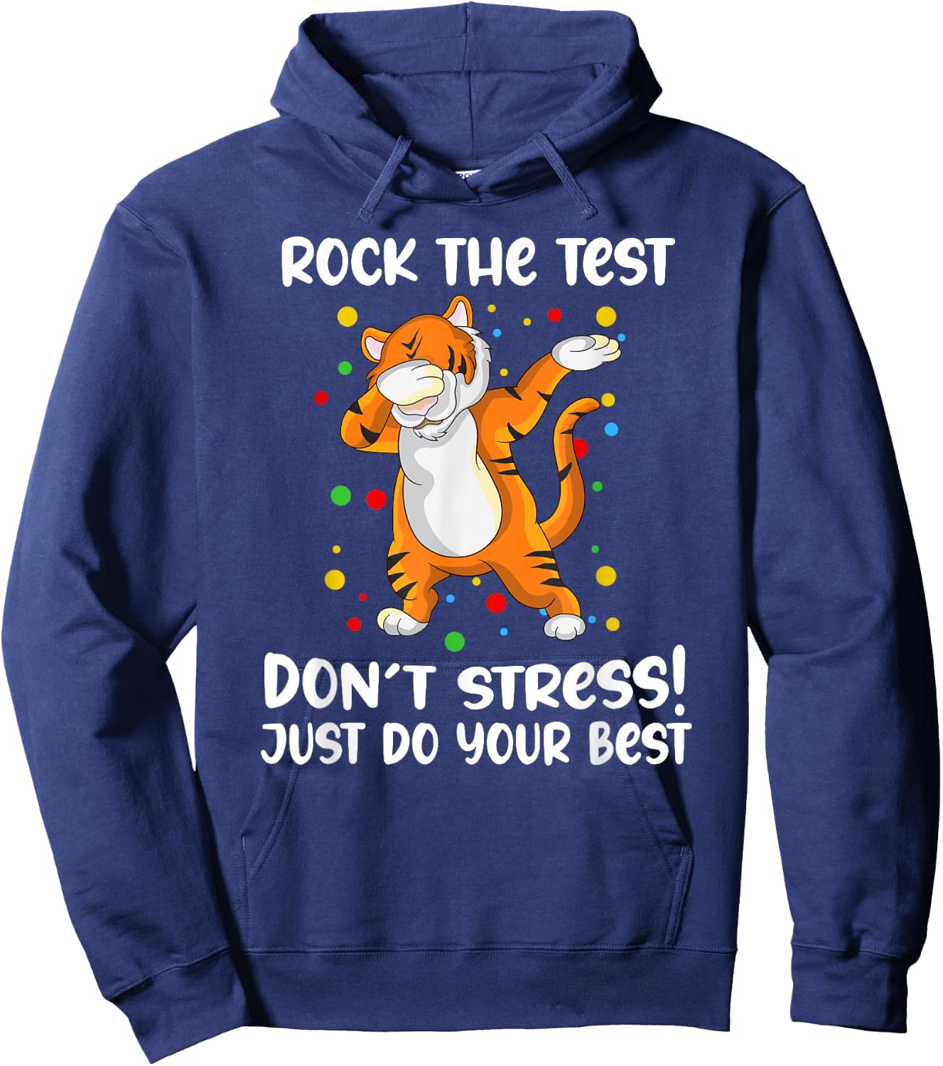 Rock The Test Dabbing Tiger School Professor Teacher Design Men Women Girls Kids Hoodie - Hoodie | Navy