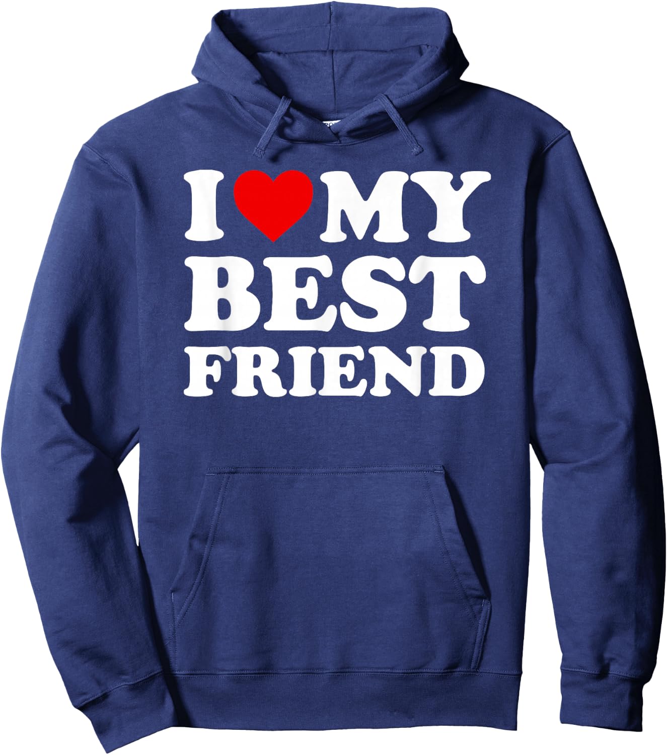 I Love My Best Friend - Heart BFF Hoodie - Hoodie | Navy