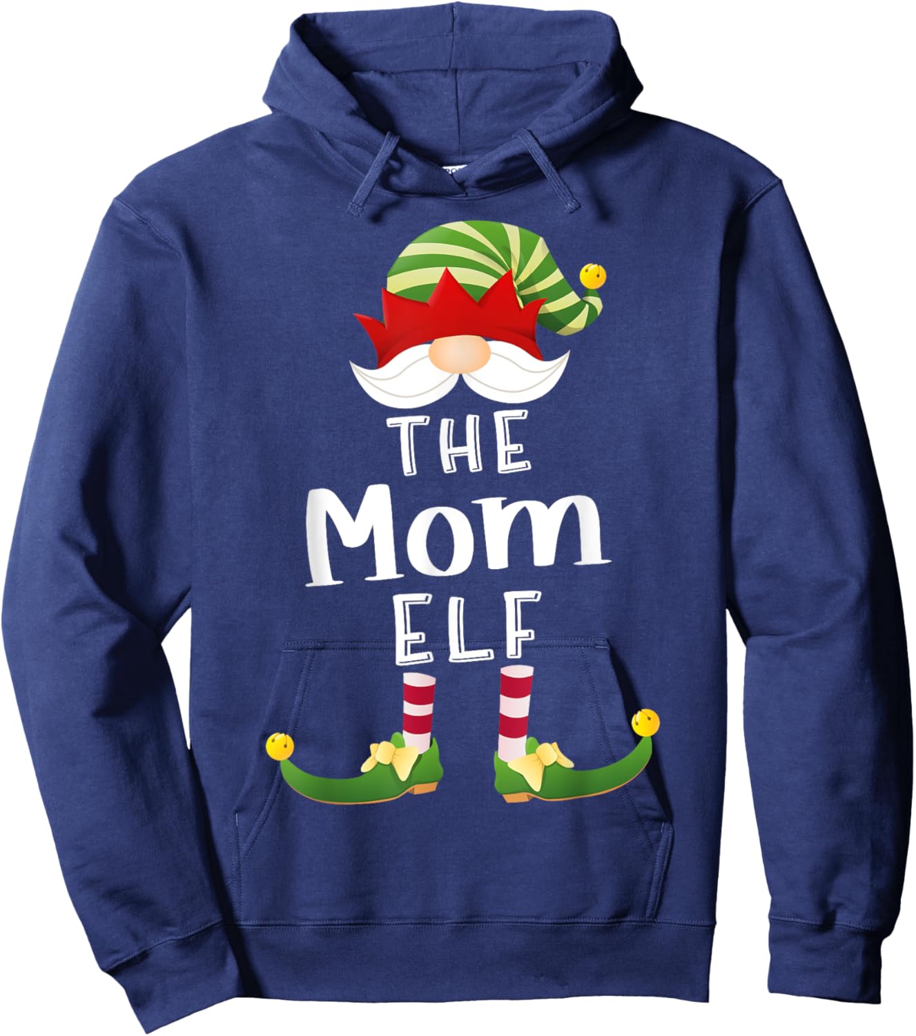 Mom Elf Group Christmas Funny Pajama Party Hoodie - Hoodie | Navy