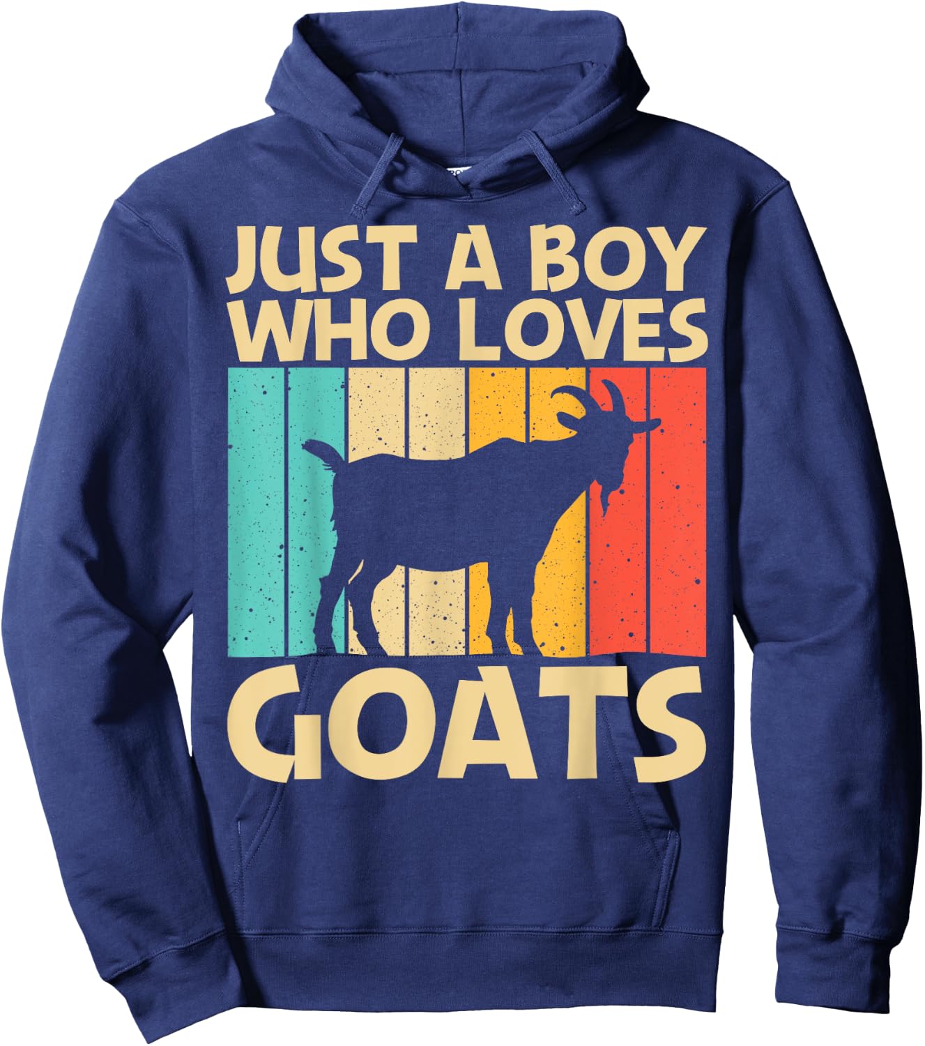 Cool Goat Design For Boys Kids Goat Farmer Farming Lovers Hoodie - Hoodie | Navy