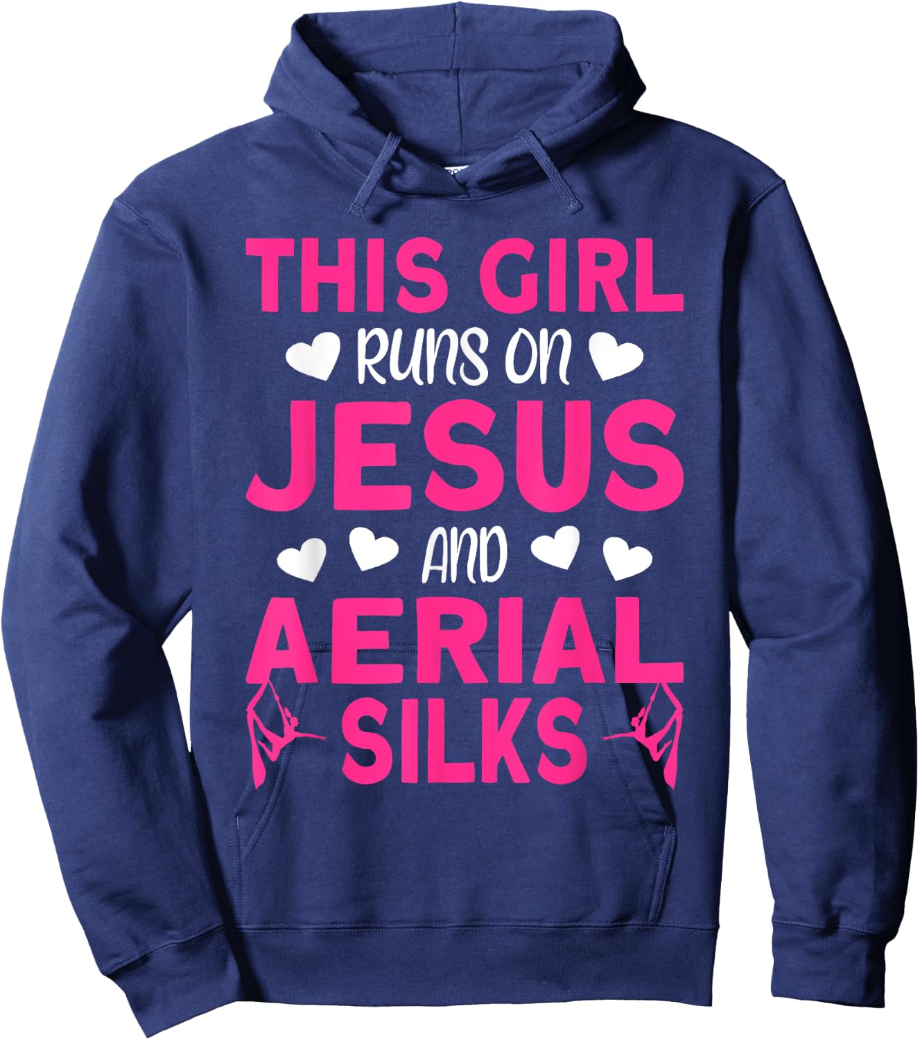 Aerialist This Girl runs on Jesus and Aerial Silks Hoodie - Hoodie | Navy
