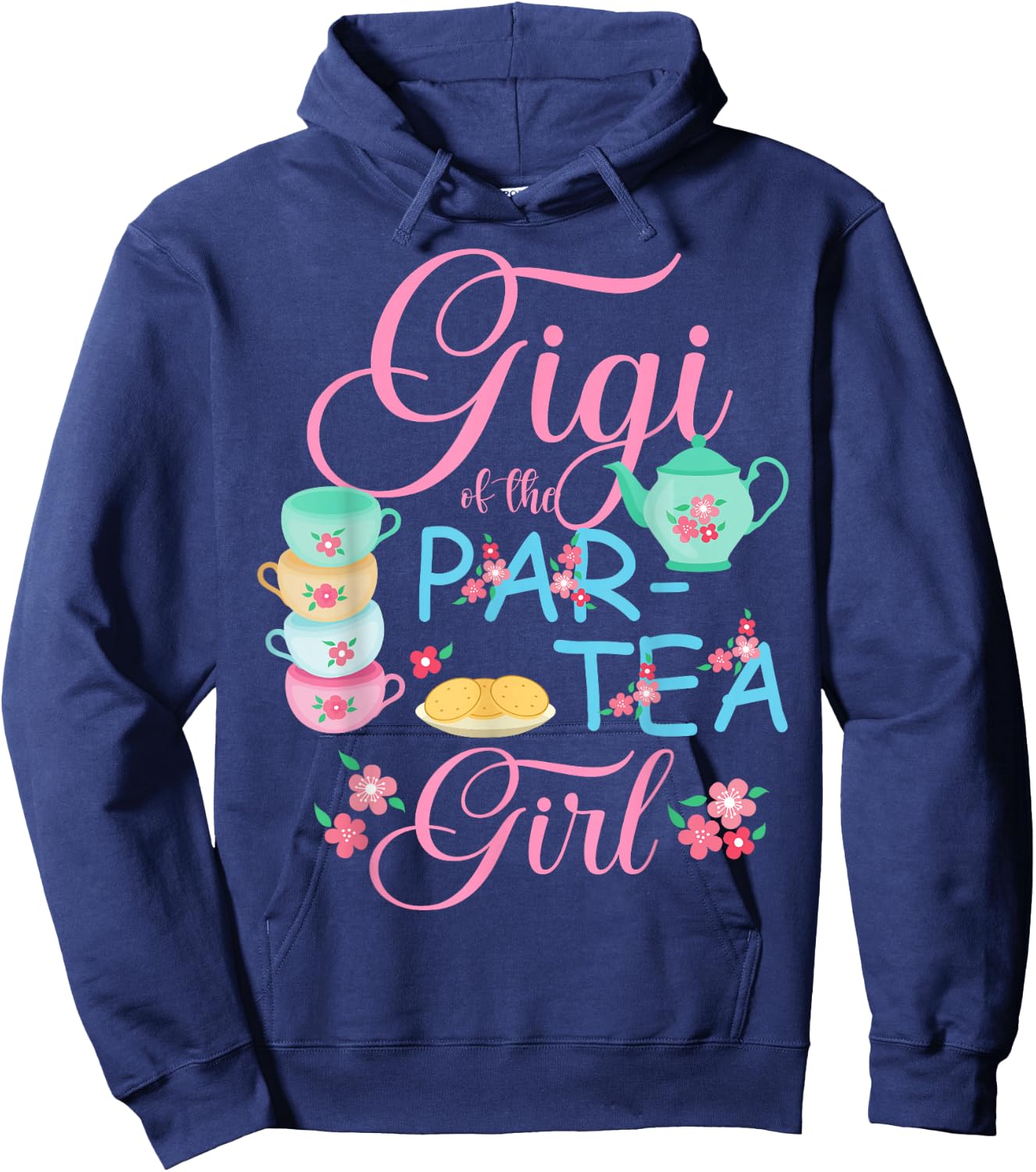 Gigi of The Par-Tea Girl Time to Par Tea Matching Family Hoodie - Hoodie | Navy