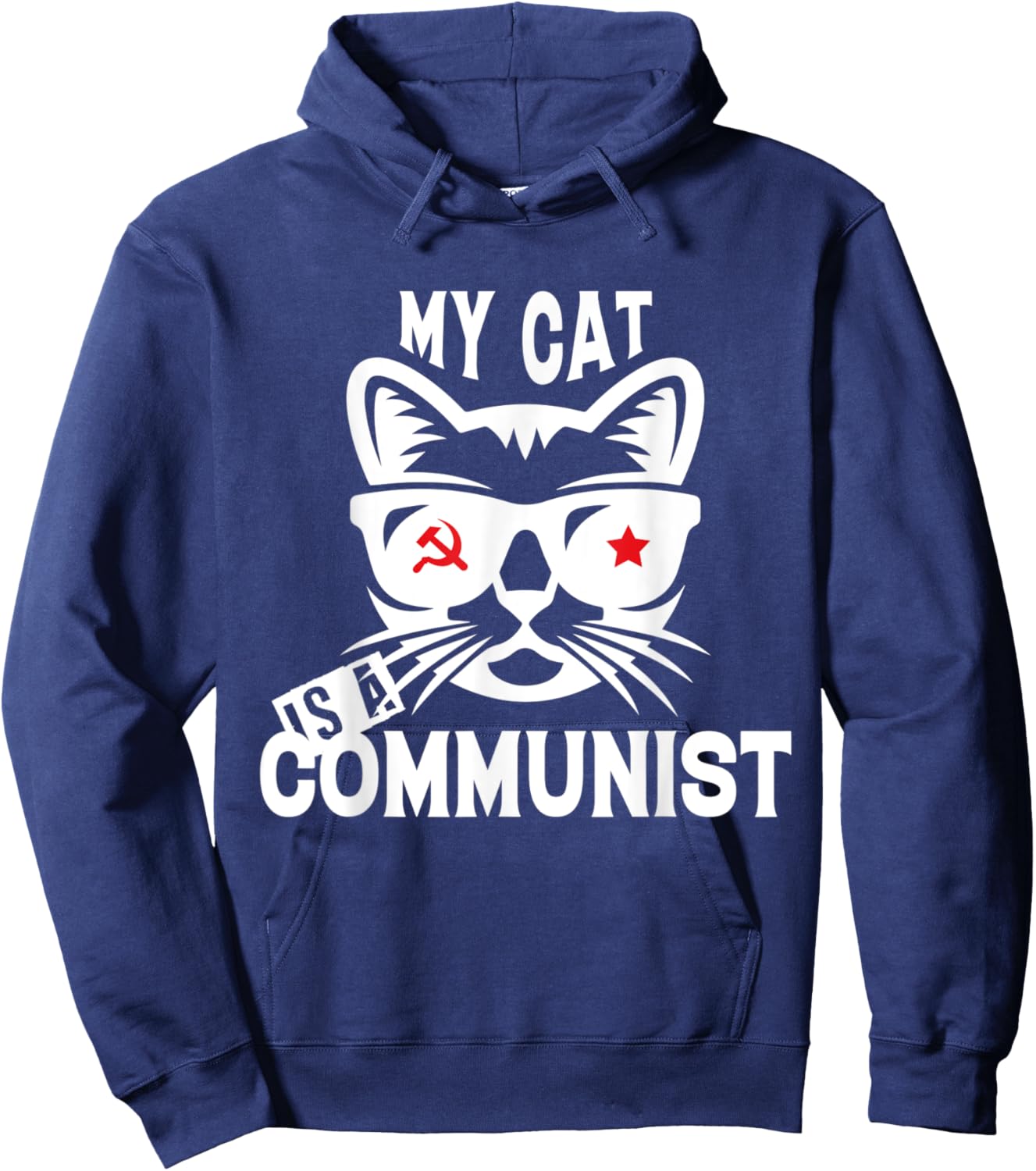 My Cat Is A Communist Men Women Hoodie - Hoodie | Navy
