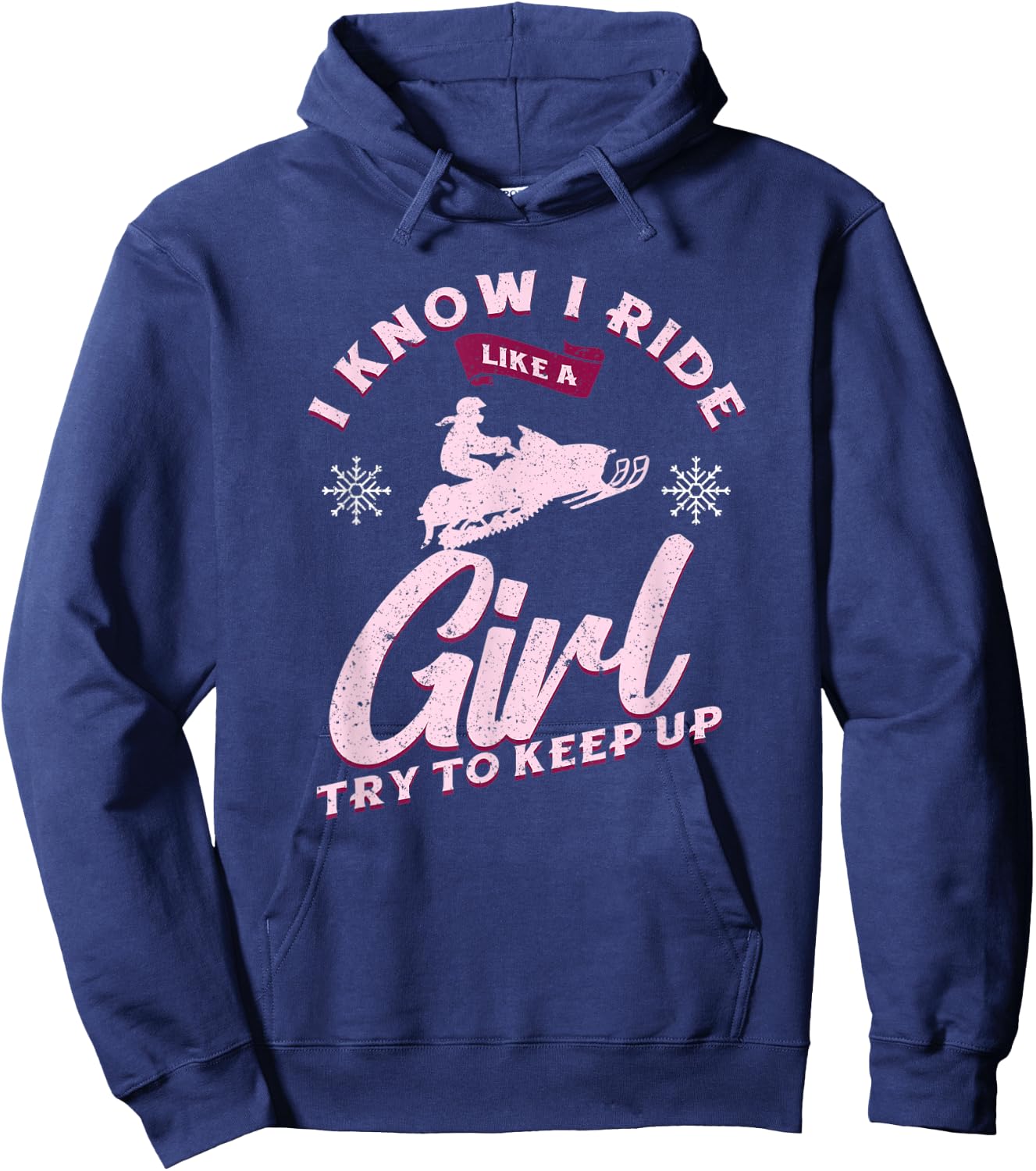 Snowmobile Ride Like A Girl Women's Winter Sports Motor Sled Hoodie - Hoodie | Navy