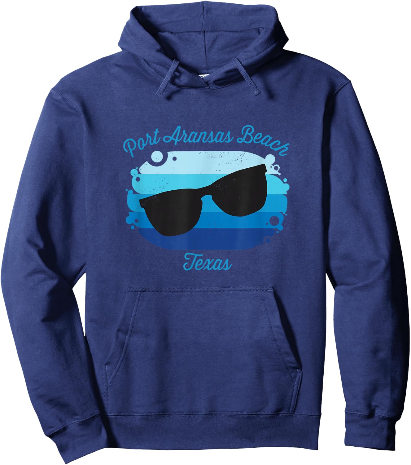 Port Aransas Beach TX Texas Souvenir Nautical Surfer Graphic Hoodie - Hoodie | Navy