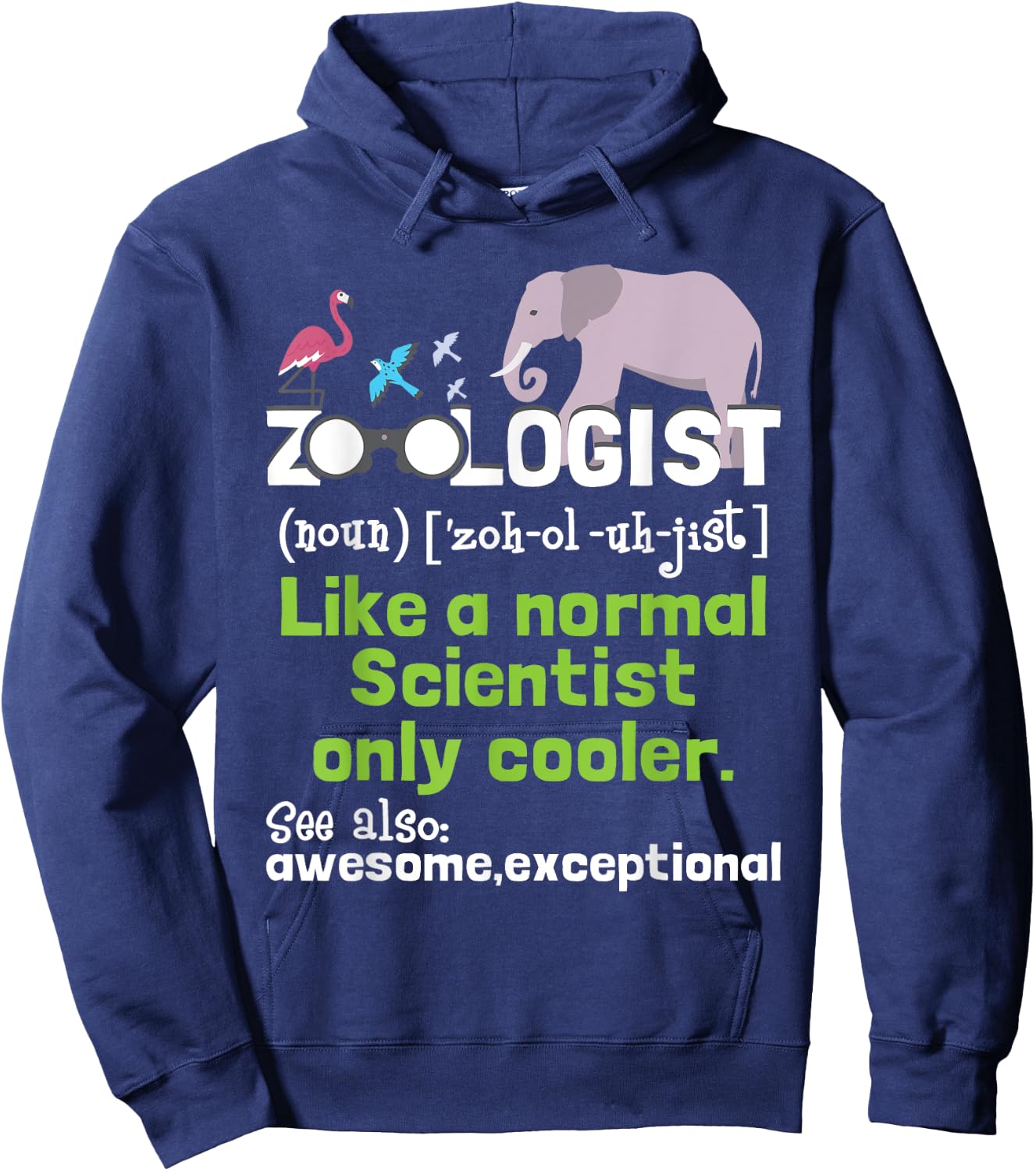 Zoologist Definition Zoology Zookeeper Wildlife Hoodie - Hoodie | Navy