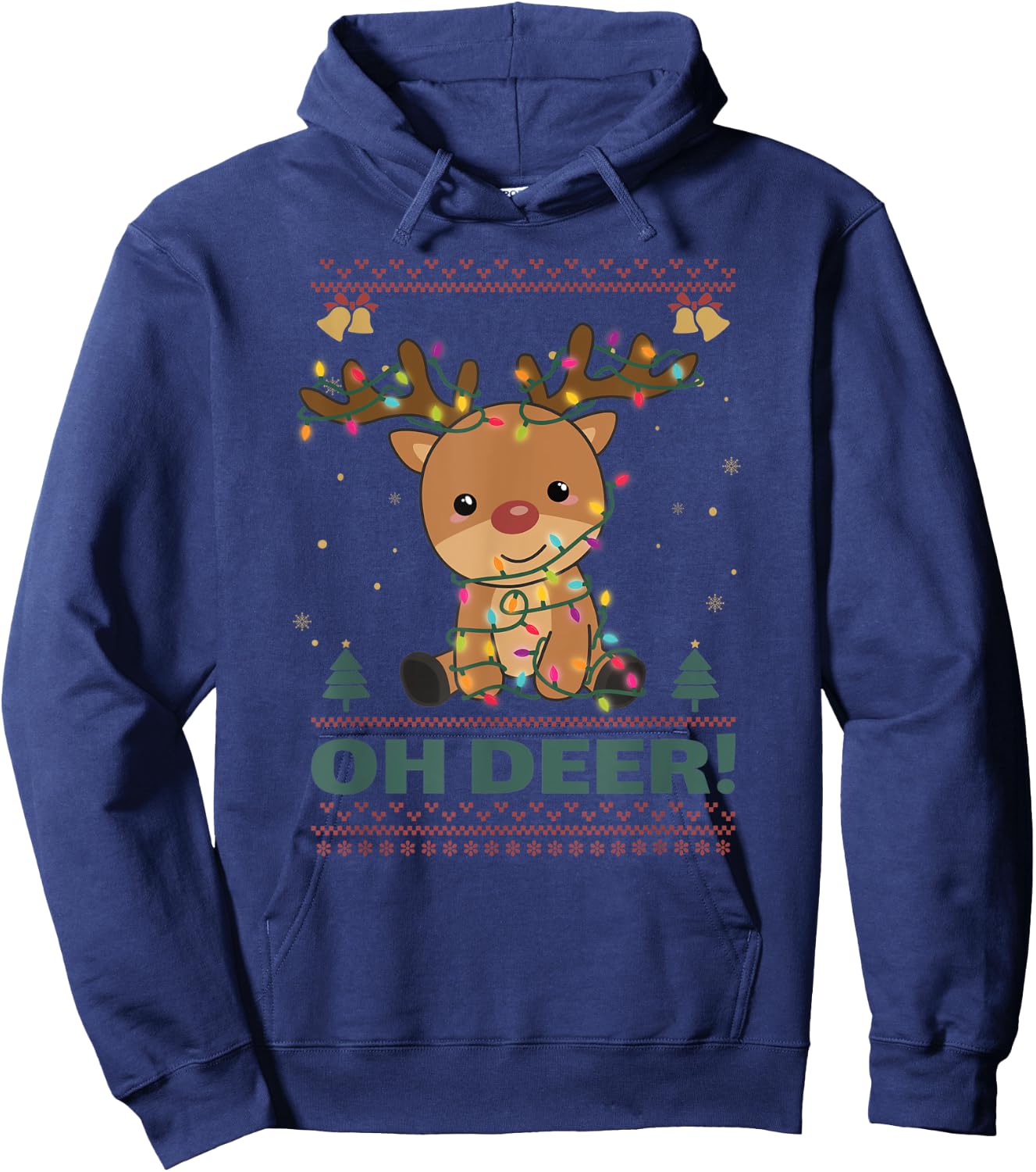 Oh Deer Funny deer Christmas Pun Hoodie - Hoodie | Navy