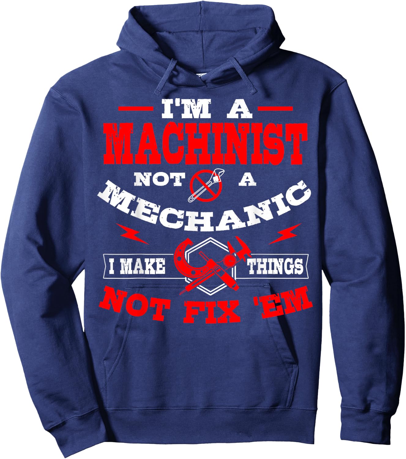 Machinist Profession CNC Machine Tools Machinery Operator Hoodie - Hoodie | Navy