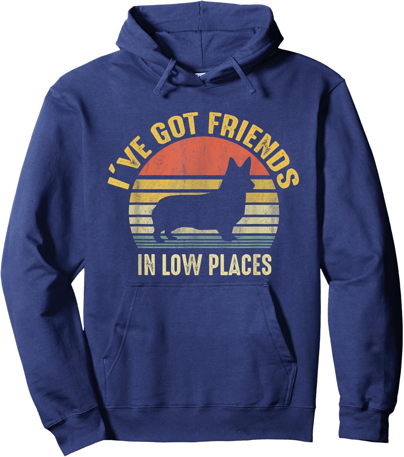 Corgi I've Got Friends In Low Place Gifts For Corgi Mom Dog Women Hoodie - Hoodie | Navy