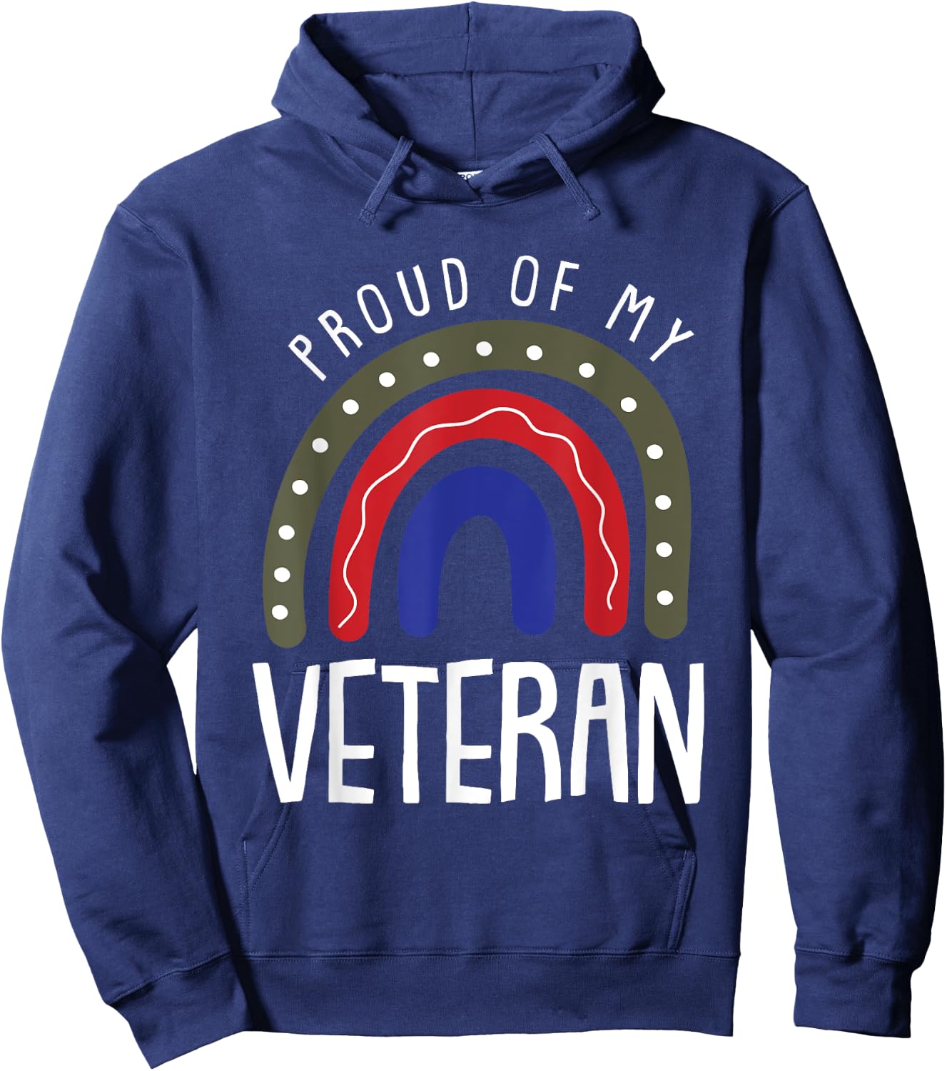 Proud Of My Veteran Veterans Day Cool Boho Rainbow Hoodie - Hoodie | Navy