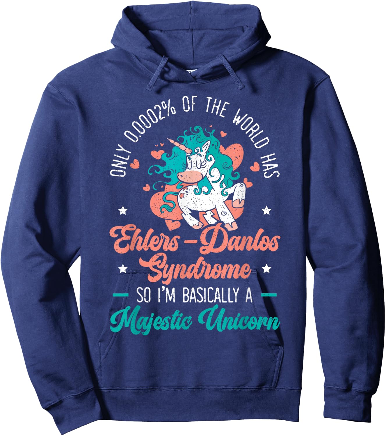 Unicorn Lover Ehlers-Danlos EDS and HSD Awareness Month Hoodie - Hoodie | Navy