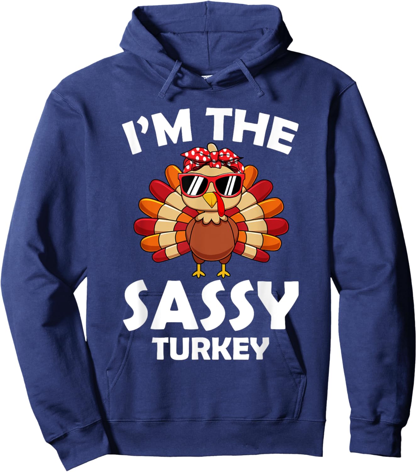 Sassy Turkey Family Group Matching Thanksgiving Party Hoodie - Hoodie | Navy