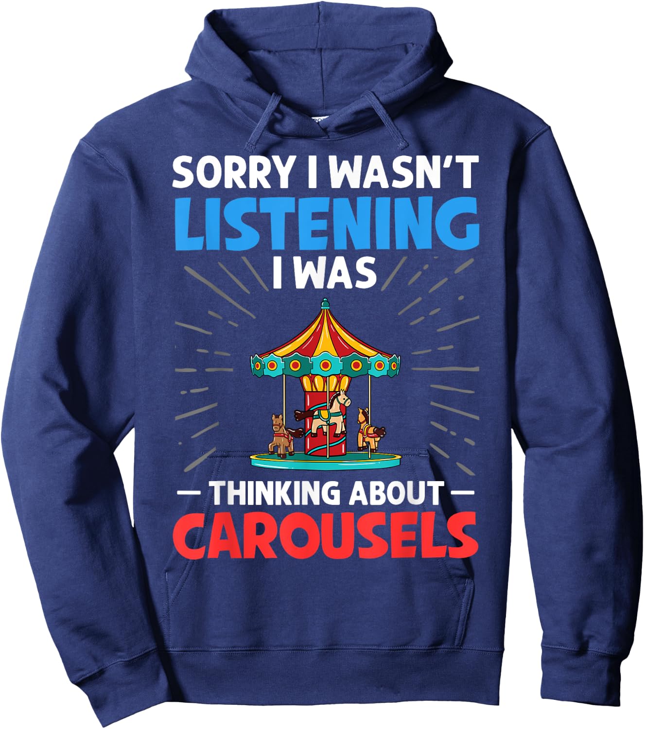 Carousel Horse Tornado Carnival Ride Amusement Park Hoodie - Hoodie | Navy