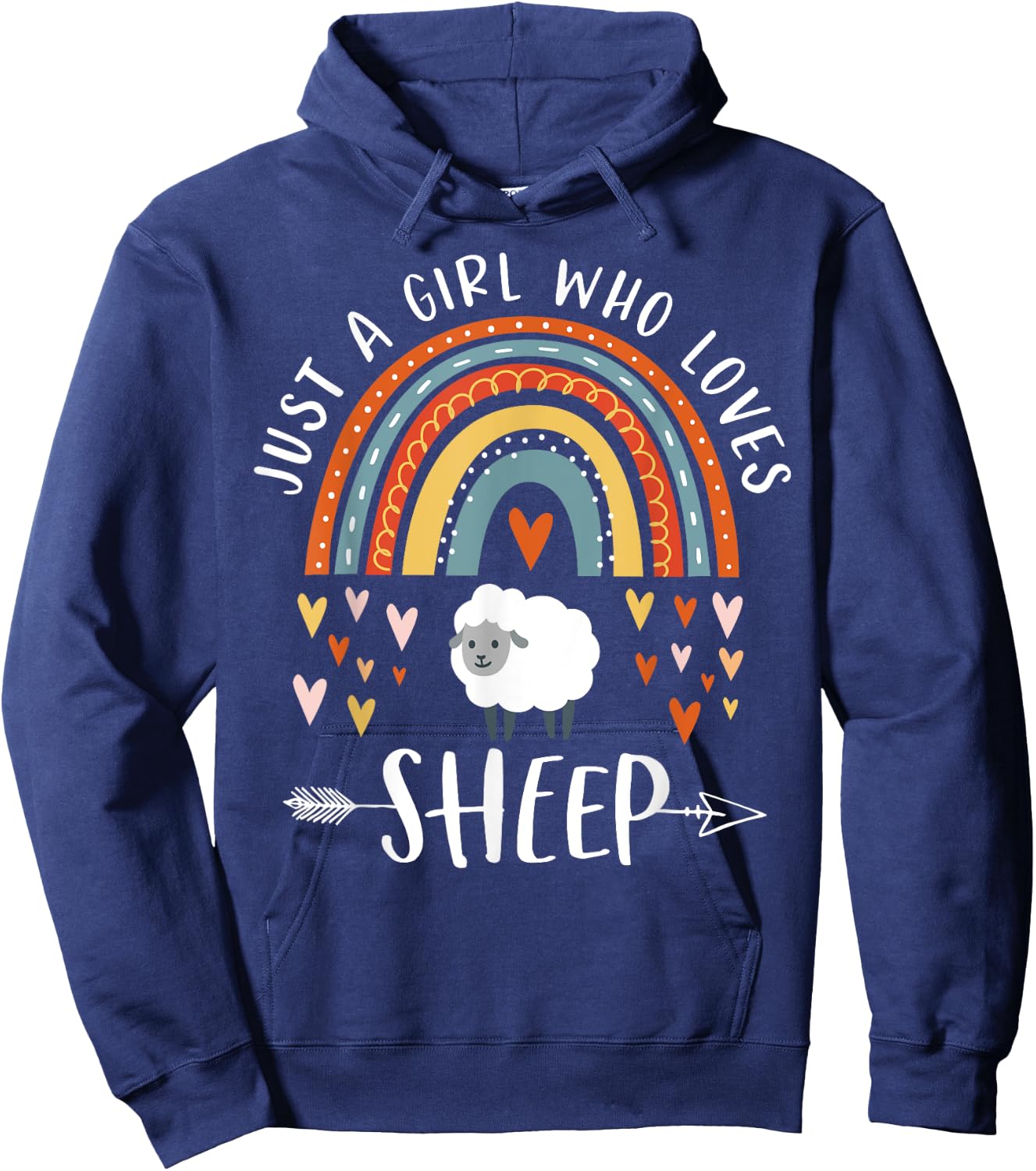 Just A Girl Who Loves Sheep Rainbow Gifts For Lamb Lover Hoodie - Hoodie | Navy