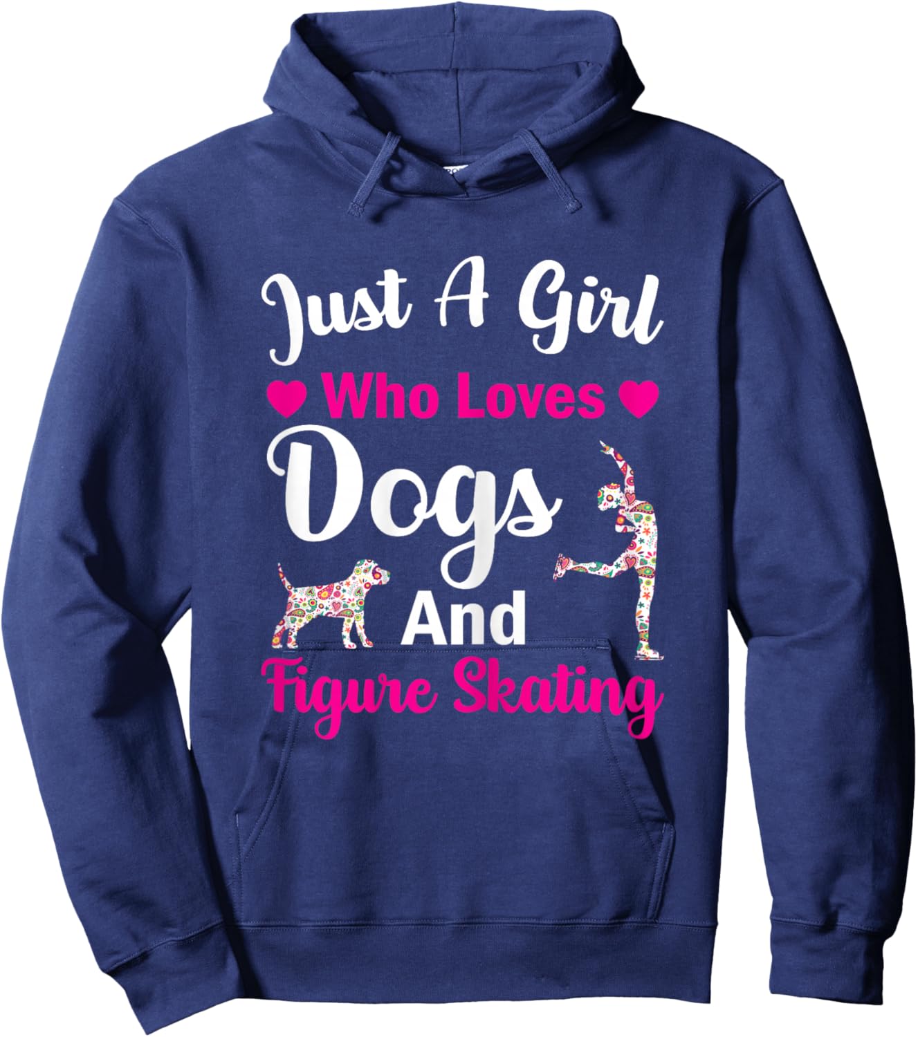 Just A Girl Who Loves Dogs And Figure Skating Cat Lover Hoodie - Hoodie | Navy
