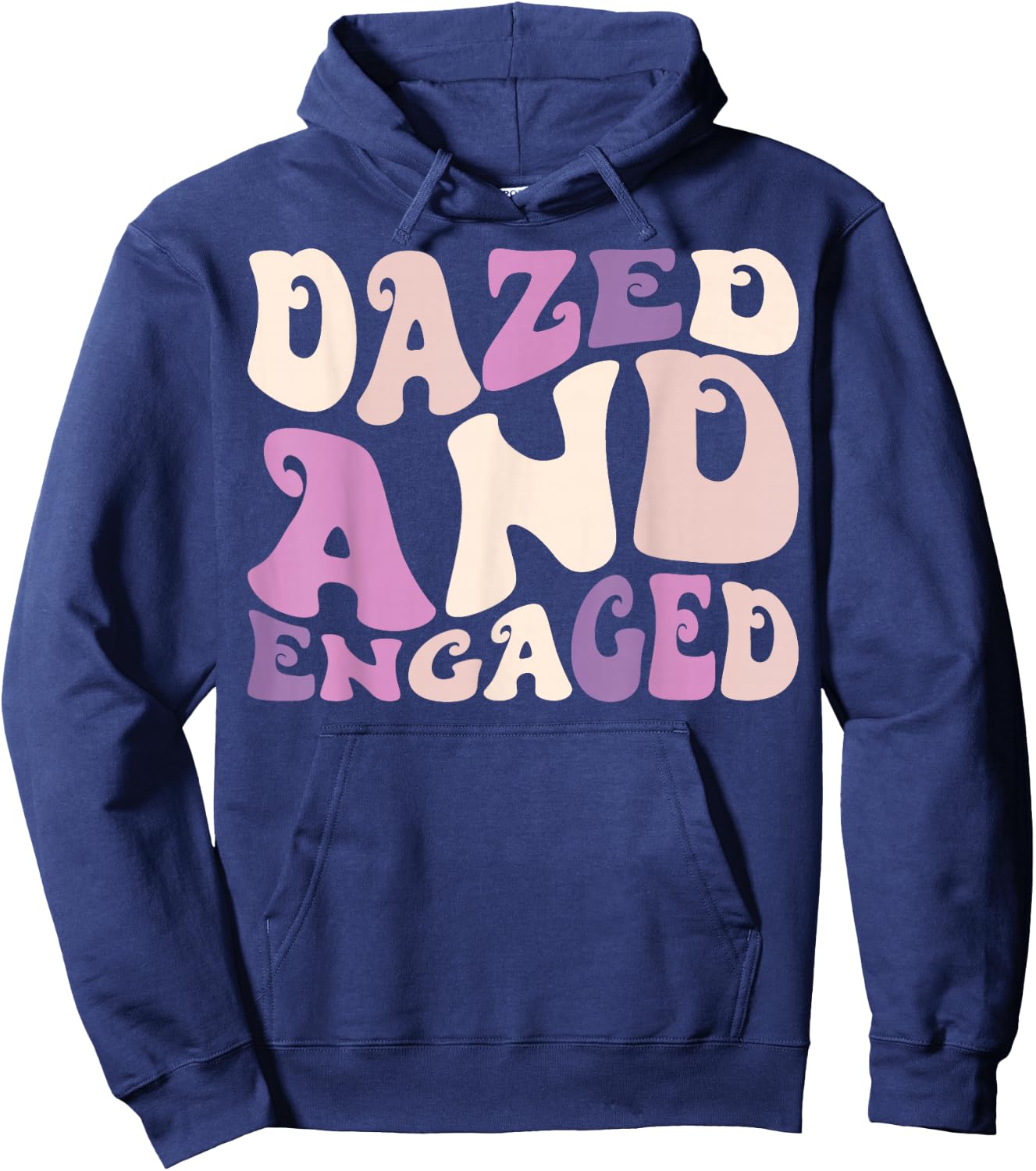 Dazed And Engaged Retro Bachelorette Party Bride Bridesmaids Hoodie - Hoodie | Navy