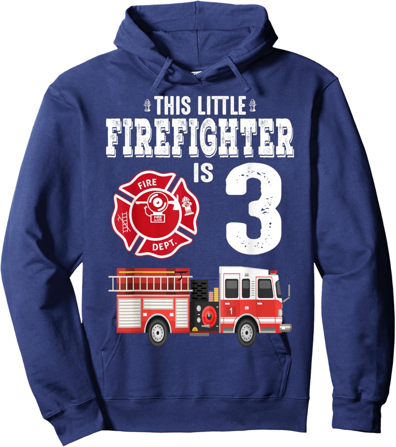 Sound The Alarm I'm 3 Funny Future Firefighter Birthday Hoodie - Hoodie | Navy