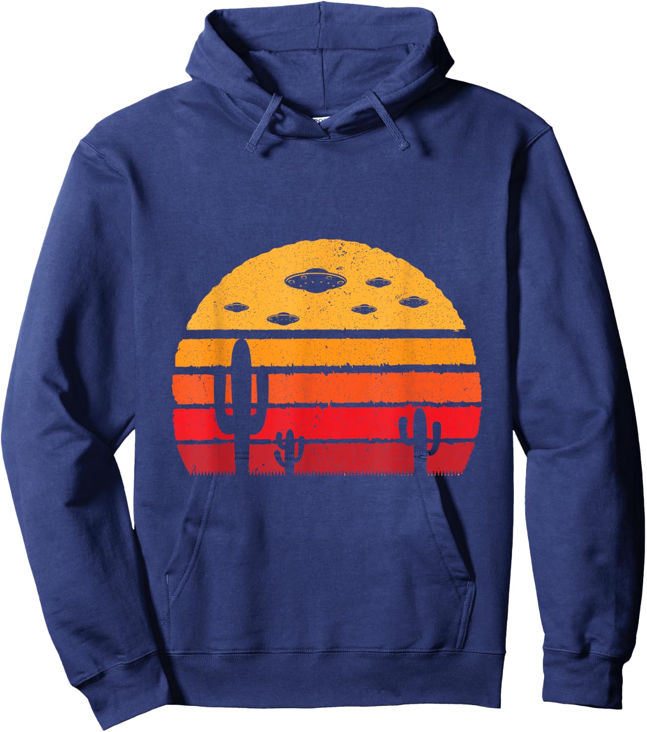 UFO Alien Retro Desert Extraterrestrial Gift Hoodie - Hoodie | Navy