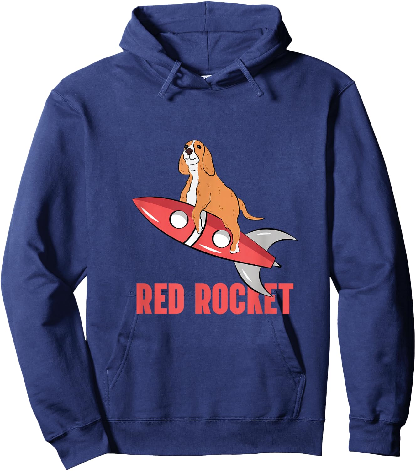 Red Rocket Dog Funny Thank You Meme Hoodie - Hoodie | Navy
