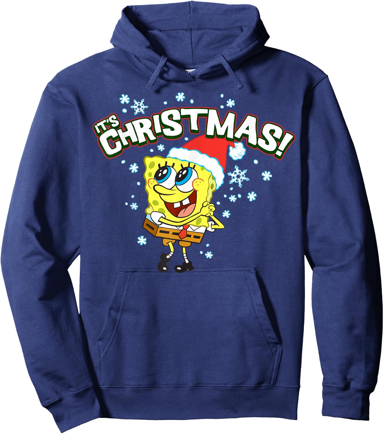 Spongebob Squarepants It's Christmas Snowflakes Hoodie - Hoodie | Navy