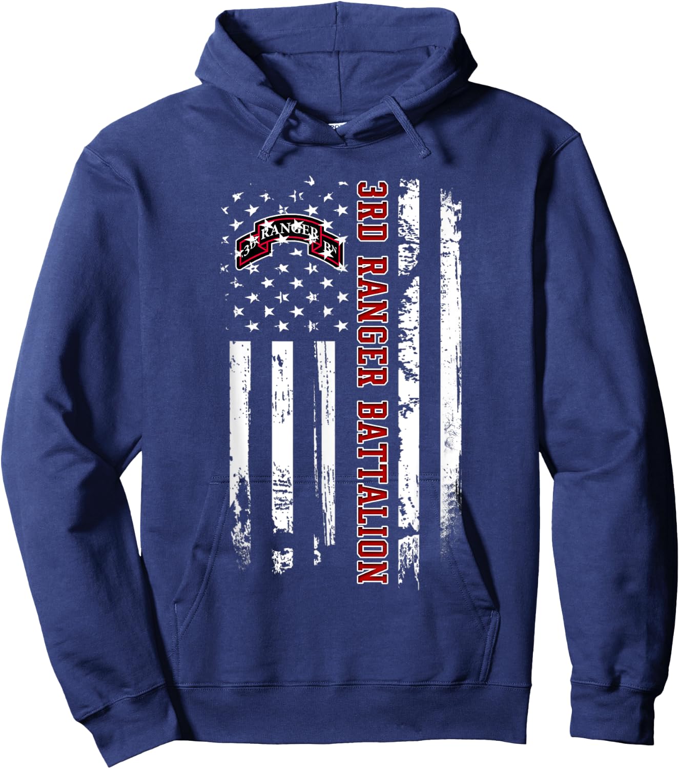 3rd Ranger Battalion Veteran USA Flag Veterans Day Xmas Men Hoodie - Hoodie | Navy