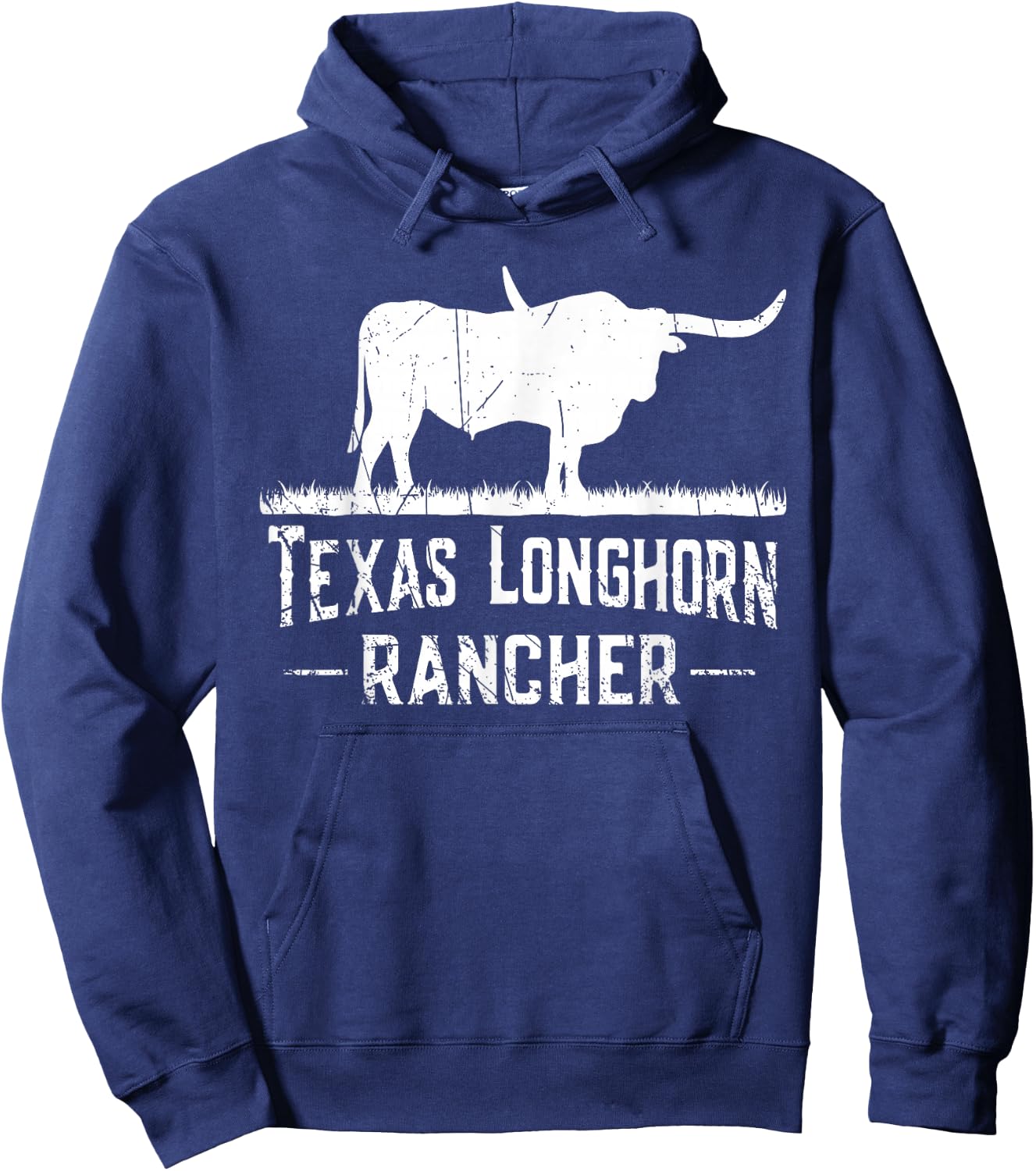 Texas Longhorn Rancher - Longhorn Cow For Cattle Farmer Hoodie - Hoodie | Navy