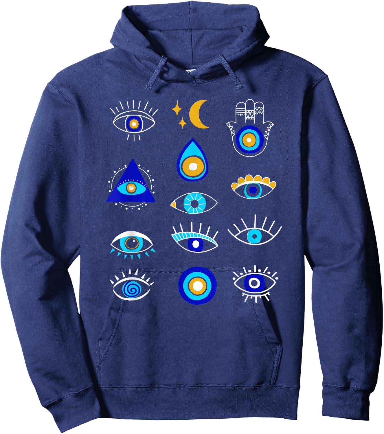 Evil Eye Curse Protection Seeing Eyes Nazar Mati Evil Eye Hoodie - Hoodie | Navy