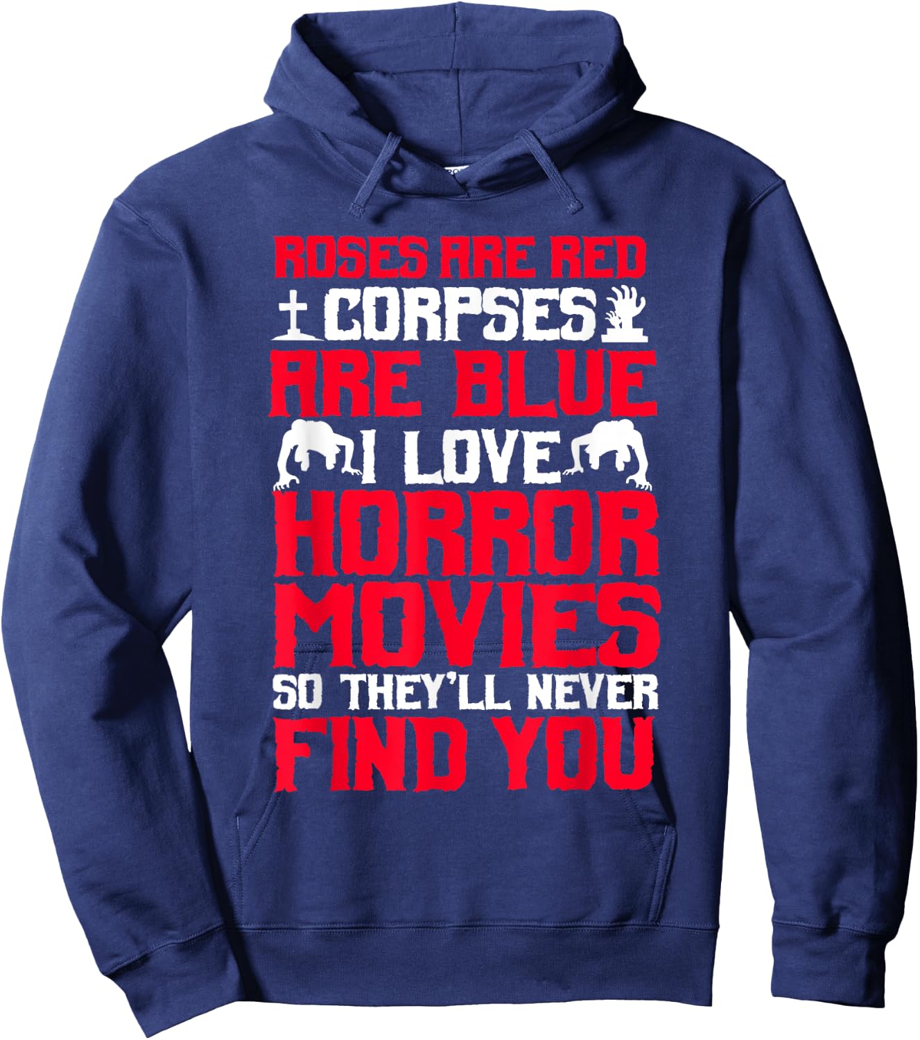 Horror Movies Thriller Halloween Fans Scary Film Lovers Hoodie - Hoodie | Navy