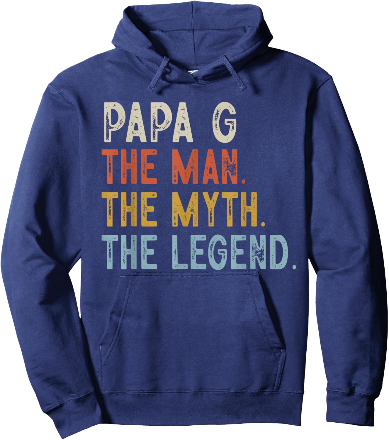 PAPA G The Man The Myth The Legend Retro Fathers Day Hoodie - Hoodie | Navy