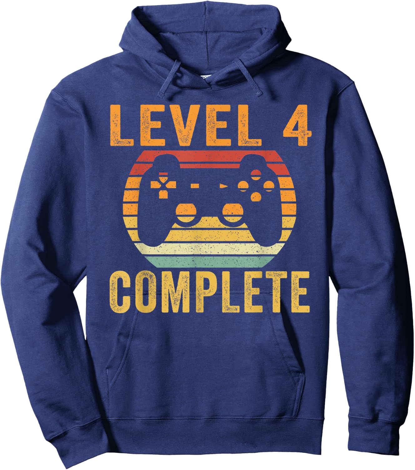 Vintage Level 4th Complete 4 Year Wedding Anniversary Hoodie - Hoodie | Navy