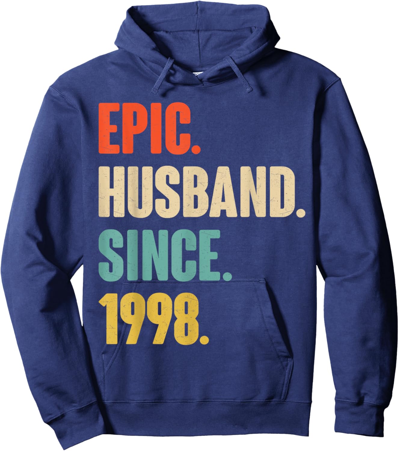 27th Wedding Anniversary - Epic Husband Since 1998 Hoodie - Hoodie | Navy