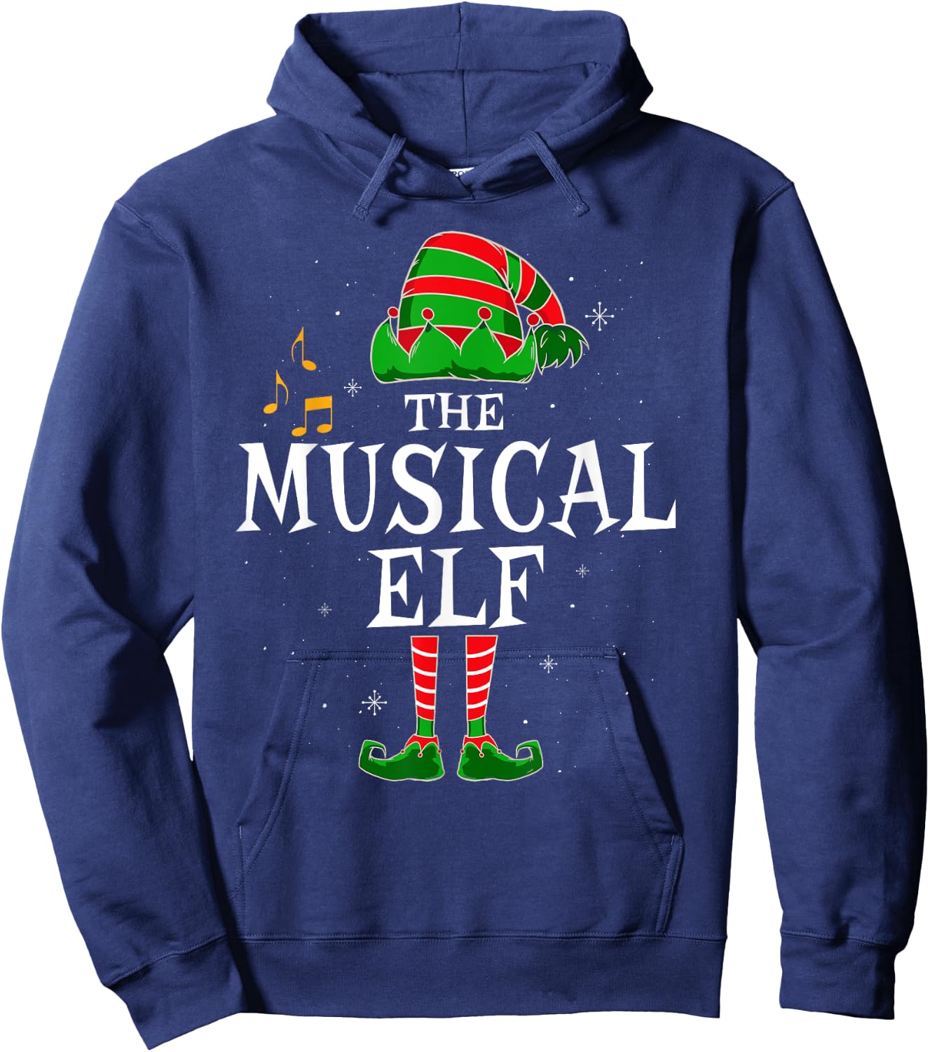 The Musical Elf Group Matching Family Christmas Music Funny Hoodie - Hoodie | Navy