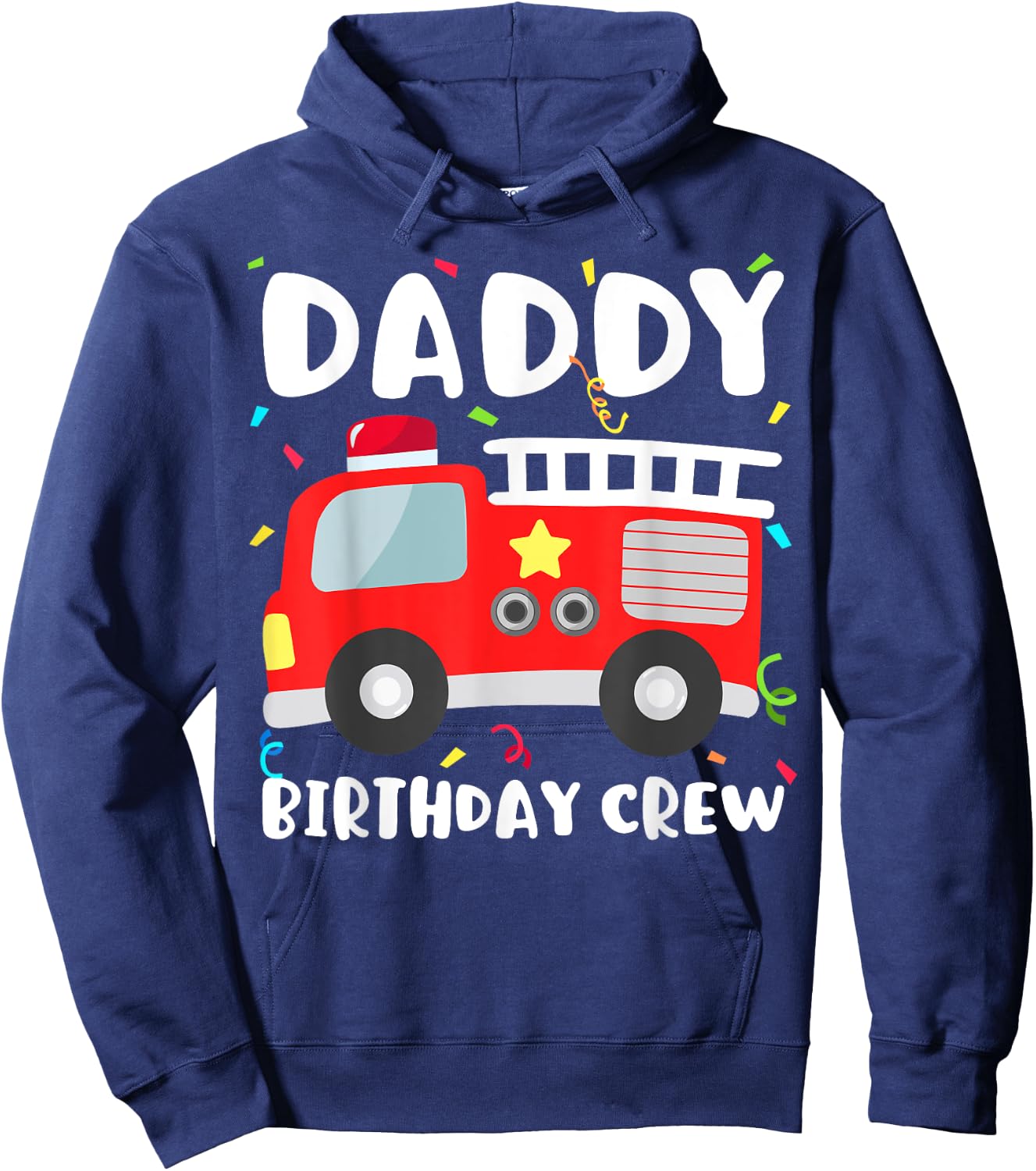 Daddy Birthday Crew Fire Truck Party Firefighter Dad Papa Hoodie - Hoodie | Navy