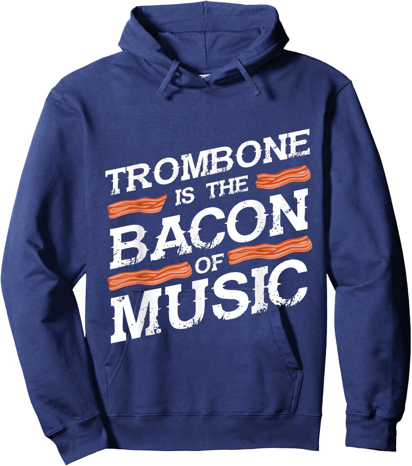 Bacon Music Trombonist Marching Band Gift Trombone Hoodie - Hoodie | Navy