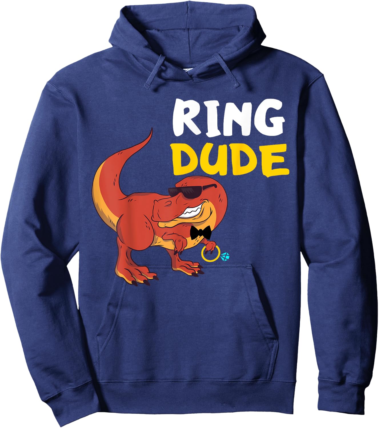 Ring Bearer Ring Dude Dino Wedding Party Wedding Party Hoodie - Hoodie | Navy
