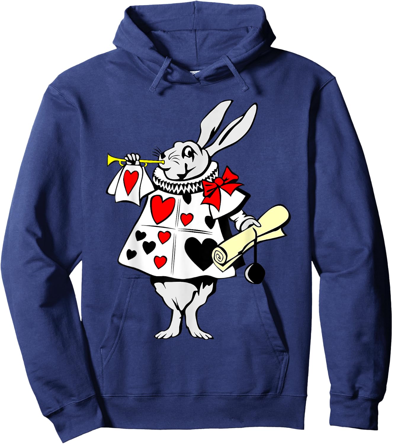 Alice in Wonderland Rabbit easter bunny playing music Hoodie - Hoodie | Navy