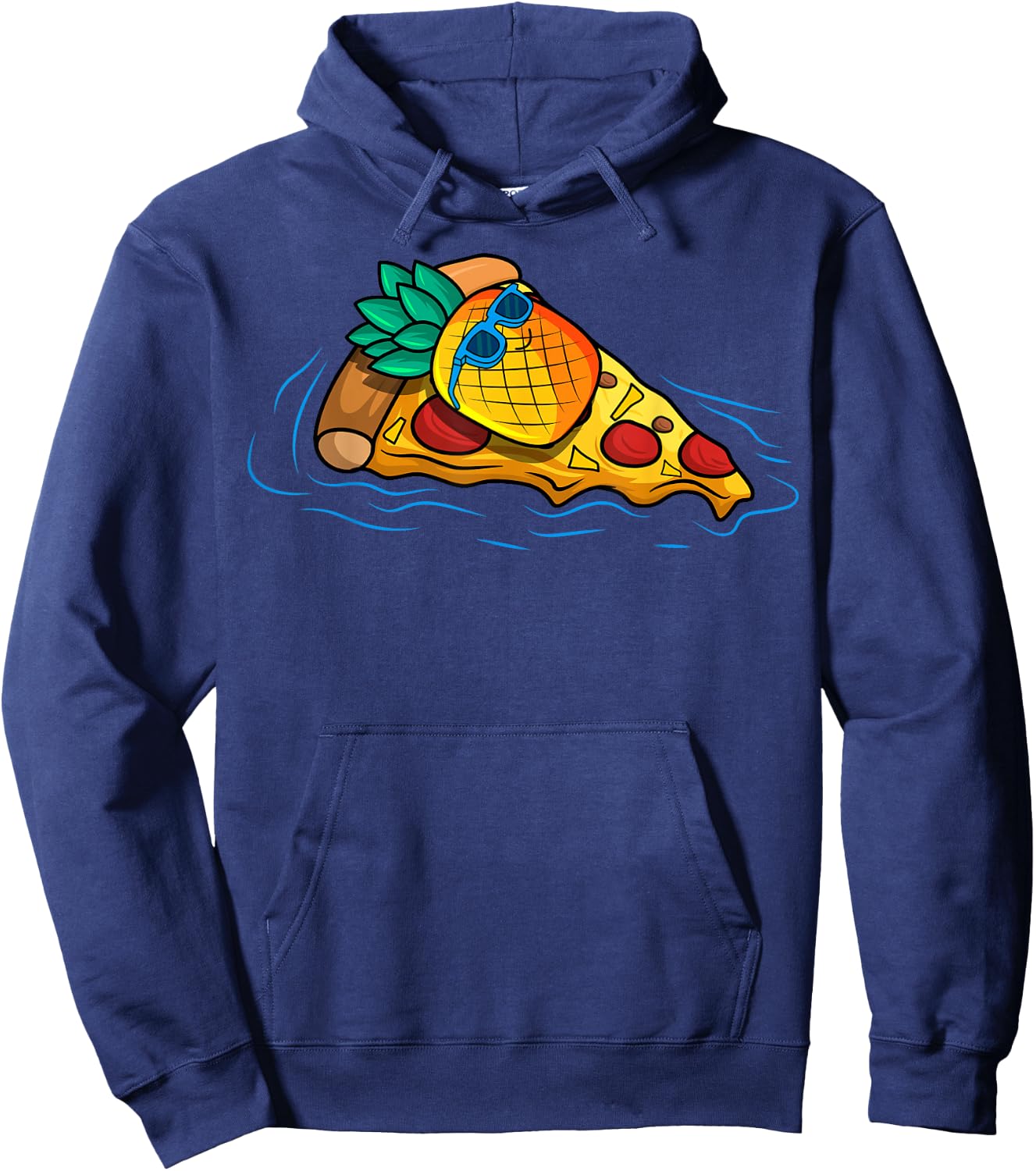 Pineapple Pizza Hawaiian Floating Food Snack Lover Hoodie - Hoodie | Navy