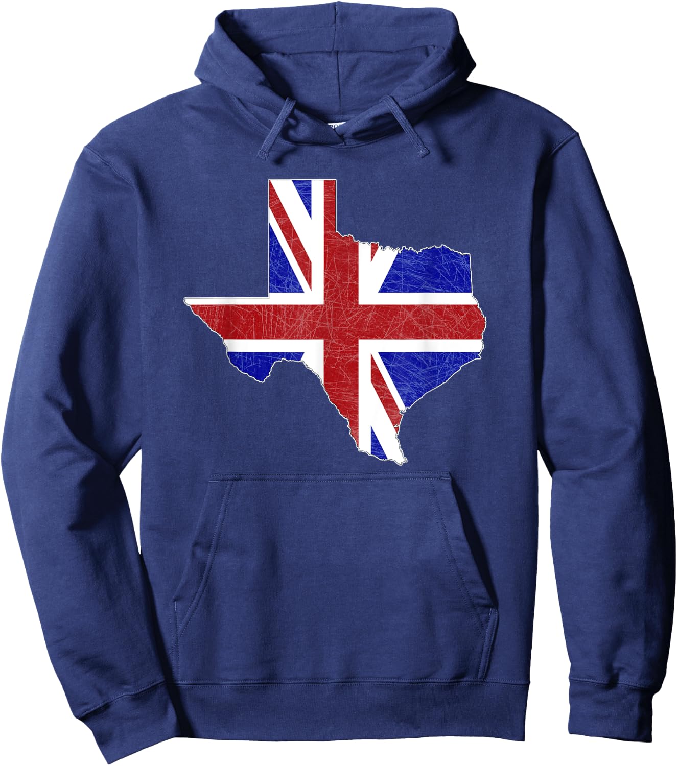 British Texas - UK Union Jack Flag Texas State Shape Design Hoodie - Hoodie | Navy